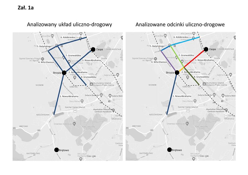 zalacznik 1a. analizowany uklad uliczno drogowy